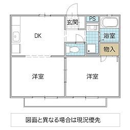 ベルリードM'S 1LDKの間取図画像