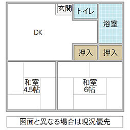 サトーハイツ 2DKの間取図画像