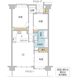 サーパス城南けやき通り 3LDKの間取図画像