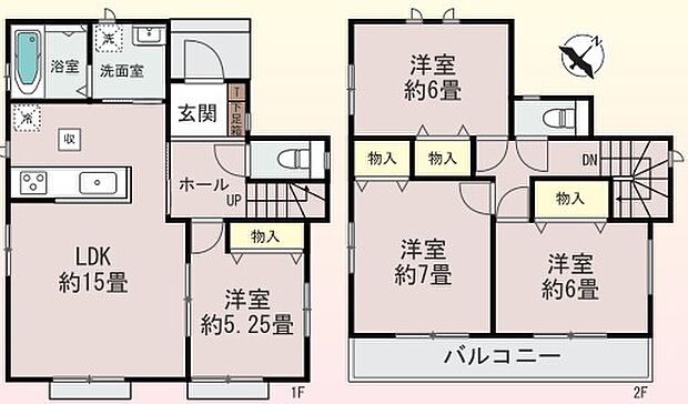 全居室に2面採光を採用し収納スペースもたっぷり。2面採光で全室が明るく開放感、風通し良好な間取です。