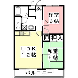 リトルウィング 2LDKの間取図画像