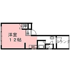 愛林ビル ワンルームの間取図画像