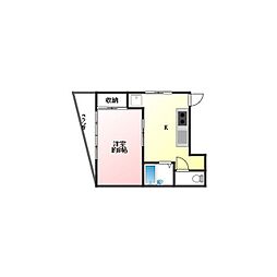 JR東海道本線 岐阜駅 徒歩8分の賃貸アパート 1階1Kの間取り