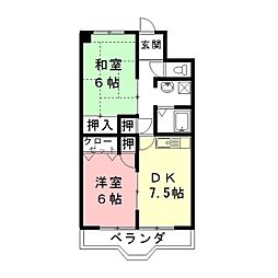 TakeOff.7 2DKの間取図画像