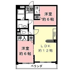 ルミナス島 2LDKの間取図画像