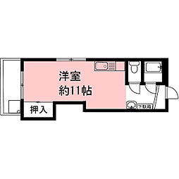 メゾンロワール ワンルームの間取図画像