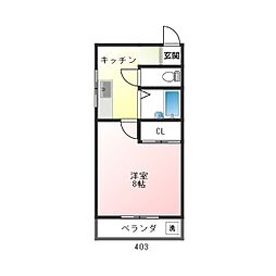 SKYPIRESORO 1Kの間取図画像