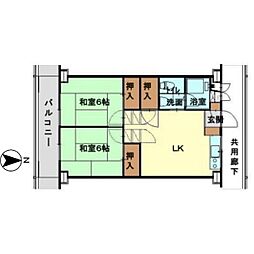 JR東海道本線 岐阜駅 徒歩9分の賃貸アパート 3階2LDKの間取り