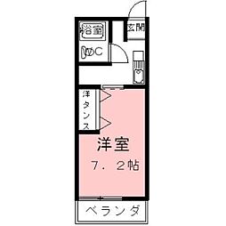 シティハイム城南A 1Kの間取図画像