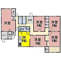バス 牛牧団地下車 徒歩2分の賃貸一戸建て 5DKの間取り