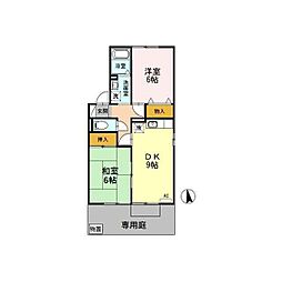 フォレスタ松永A 2DKの間取図画像