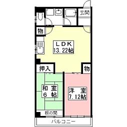 ＳＵＮ　ＰＲＩＮＣＥＳＳ 4階2LDKの間取り