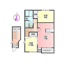 パークヒルズA 2LDKの間取図画像