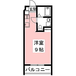 UD翔南鶉 ワンルームの間取図画像