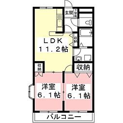 ファミーユ 2LDKの間取図画像
