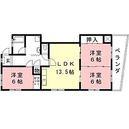 ハイツ片桐 3LDKの間取図画像
