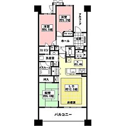 ライオンズ岐阜セントマークス壱番館 3LDKの間取図画像