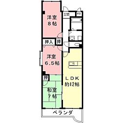 カーサ長良パーク 3LDKの間取図画像