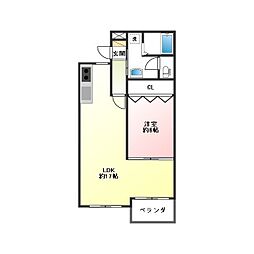 ロイヤルマンション丸善 1LDKの間取図画像