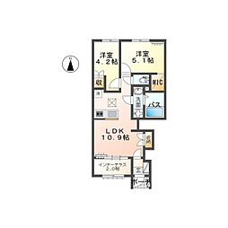 笠松町中野M様アパート 2LDKの間取図画像