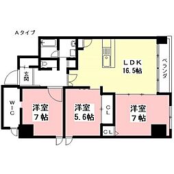 TheresidenceM・KANOU 3LDKの間取図画像