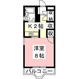 コーポプレアデス 1Kの間取図画像