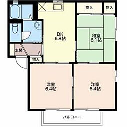メゾン.S.K.K 3DKの間取図画像