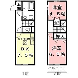 DUPLEX国王530 2DKの間取図画像