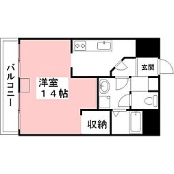 メゾンドールYASUDA ワンルームの間取図画像