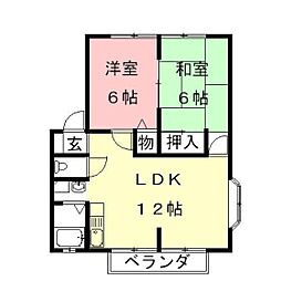 サンビレッジアサノA 2LDKの間取図画像