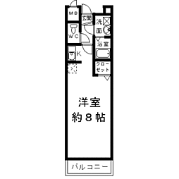 スパークル ワンルームの間取図画像
