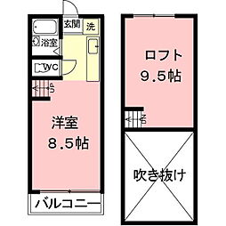 La・Sala ワンルームの間取図画像