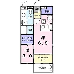 ボヤージュ 1LDKの間取図画像