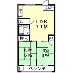 メゾン・ド・カサイ 2LDKの間取図画像