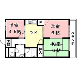 レジデンス桜田 2LDKの間取図画像