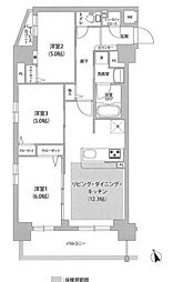 コンフォリア川口本町 1階3LDKの間取り