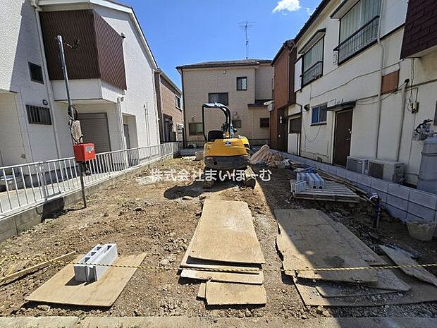 【外観】耐震等級3級＋制振装置付きの地震に強い2階建て住宅の建築がいよいよスタートします（2026年5月10日撮影）