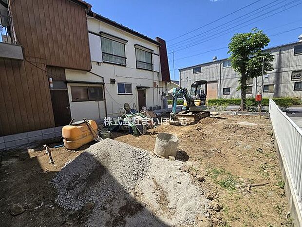 【外観】耐震等級3級＋制振装置付きの地震に強い2階建て住宅の建築がいよいよスタートします（2026年5月10日撮影）