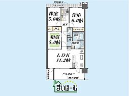 ブランアーク鳩ケ谷クレアトール 3LDKの間取図画像