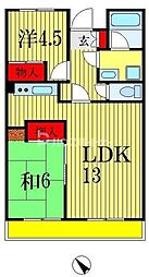 第2大越ビル 3階2LDKの間取り