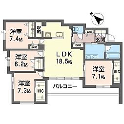 ツイン・ラポルテ 4LDKの間取図画像