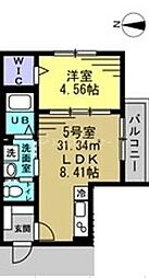 AJ千葉寺003 3階1LDKの間取り