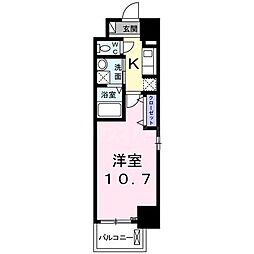 スアヴィス千葉 12階1Kの間取り