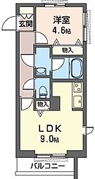 MaderI 3階1LDKの間取り