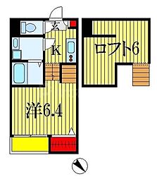 ベントルナート 1階1Kの間取り