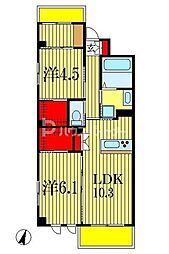 ヌヴェルセゾン 5階2LDKの間取り