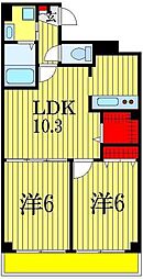 Prime Hills 千葉中央 4階2LDKの間取り
