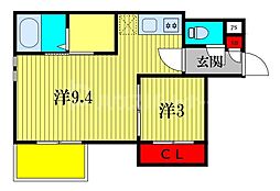 ＲＥＧＡＬＥＳＴ　本千葉 2階1LDKの間取り