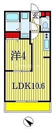 ヒルズ要町 6階1LDKの間取り
