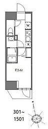 ジェイアール稲毛駅前レジデンス 11階1Kの間取り